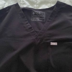 FIGS Catarina Scrub Top- Black